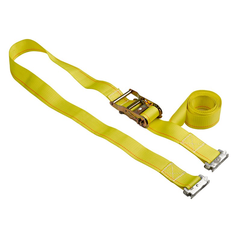2 inci 50mm*2T Tali Down Down Dengan E Hook Truck Ratchet Tiedown E-Track Ratchet Strap Loading Straps