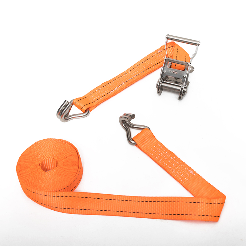 1,5 inci 35mm*2t tie down strap steel pegangan gesper ratchet dengan double j hook